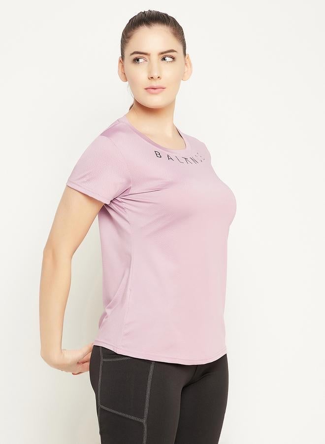 Clovia Comfort Fit Text Print Active T-Shirt - Image 5